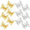 12 Pcs Moving Gold Butterfly Hair Clips, Metal Butterfly Hairpins, Suitable For Girls And Women (Gold,Silver) view 1