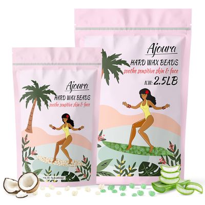 1 lb Cream Wax Beads & 2.5 lb Aloe Updated Big Pack Wax Beads Hair Removal Refilled for Any Wax Warmer