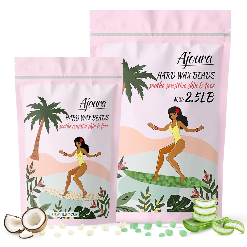 1 lb Cream Wax Beads & 2.5 lb Aloe Updated Big Pack Wax Beads Hair Removal Refilled for Any Wax Warmer