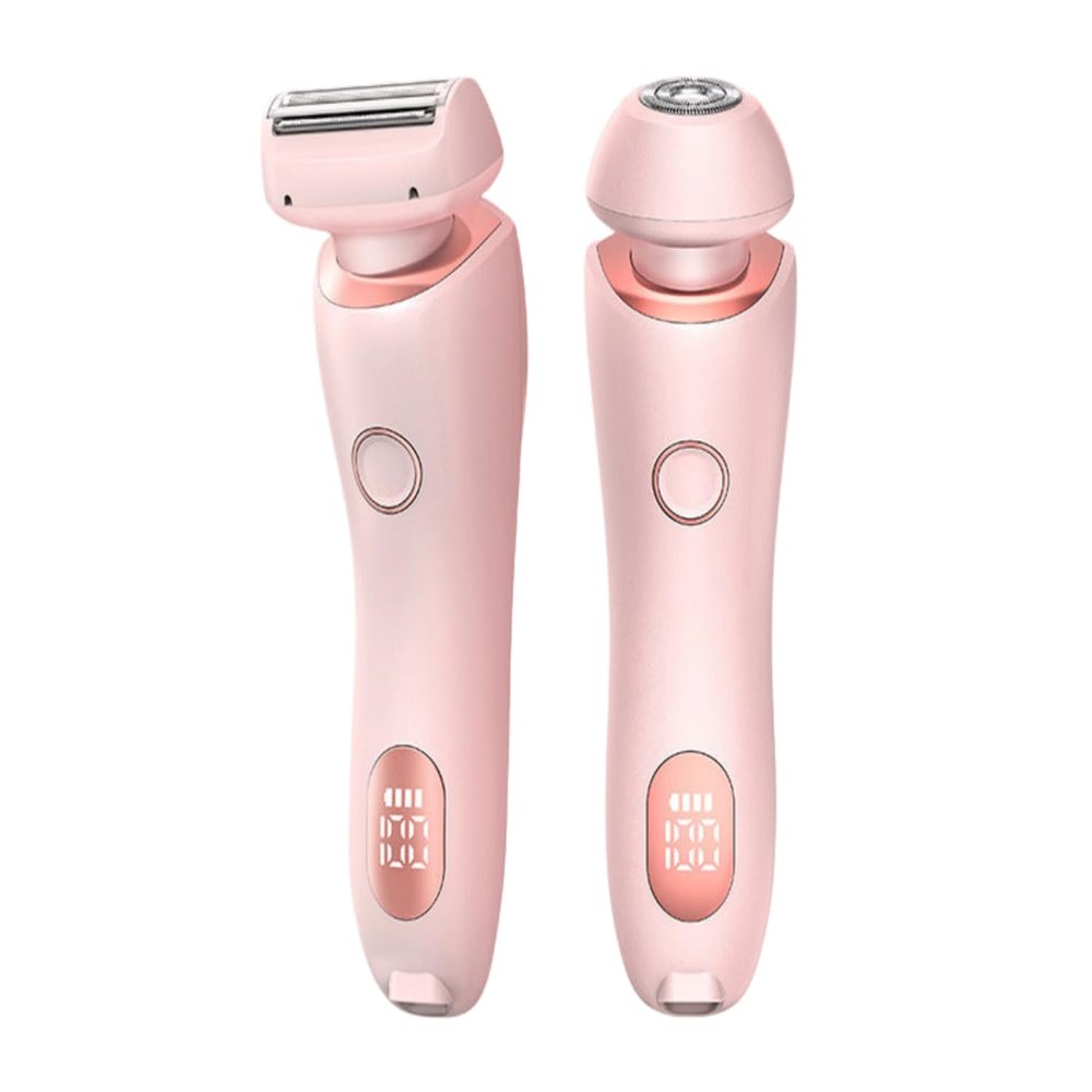 LUSTRA FASHION 2-in-1 Bikini Trimmer & Electric Razor for Women  IPX7 Waterproof, Hypoallergenic Blades, LED Display, Cordless Wet/Dry Use  Legs, Underarms, Bikini Line & Pubic Hair Trimmer