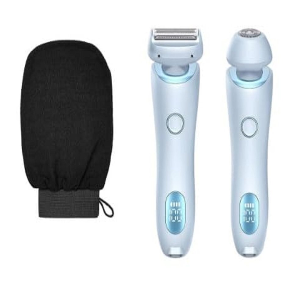 LUSTRA FASHION 2-in-1 Bikini Trimmer & Electric Razor for Women  IPX7 Waterproof, Hypoallergenic Blades, LED Display, Cordless Wet/Dry Use  Legs, Underarms, Bikini Line & Pubic Hair Trimmer