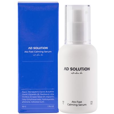 AD SOLUTION Ato Fast Calming Serum for Sensitive & Eczema-Prone Skin Instant Relief from Itch, Redness & Flare-Ups Powered by Cica & Panthenol 1.69 Fl Oz