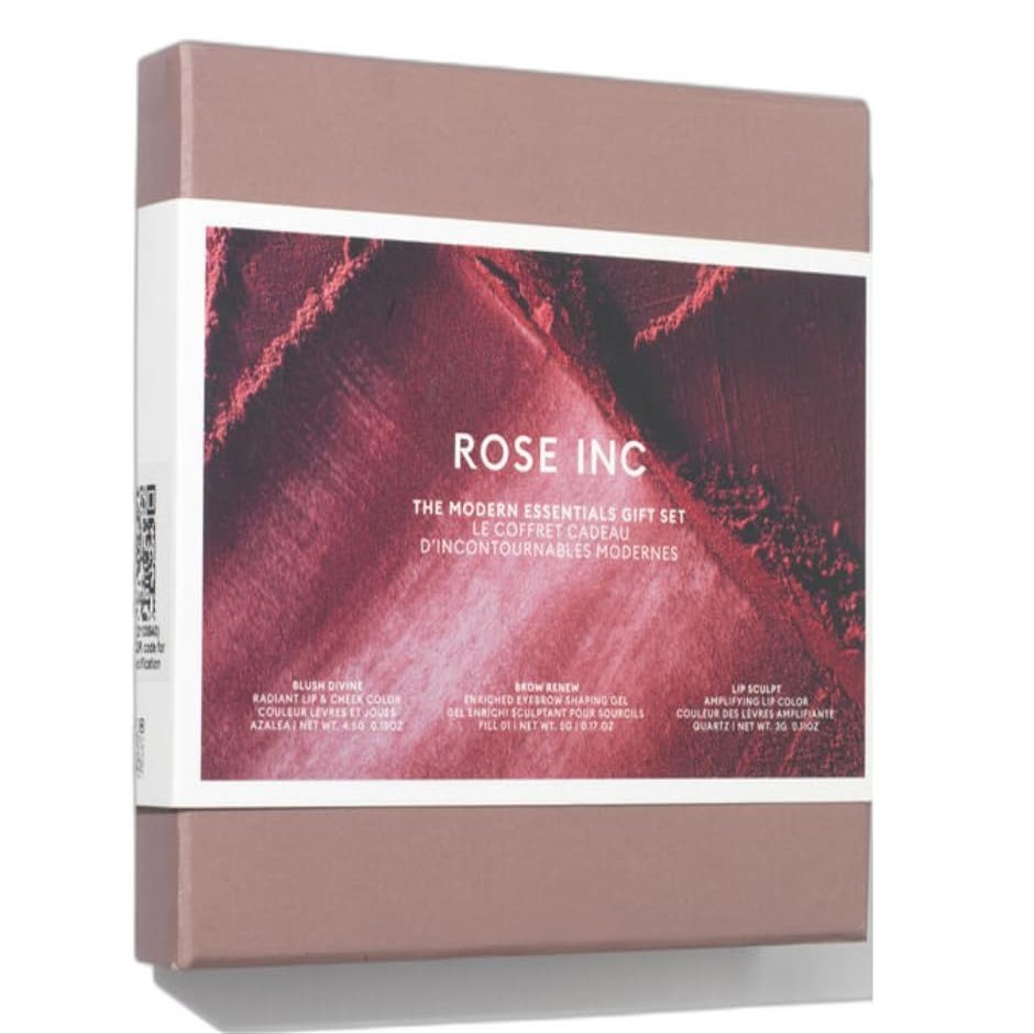 Rose Inc The Modern Essentials Kit 3-in-1 Makeup for Lips, Cheeks, and Brows