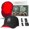 GroWell Red Light Therapy Hair Growth Cap  FDA Cleared Laser Treatment for Hair Regrowth and Reduced Shedding  LED & Laser Red Light Therapy Clinically Proven in Double-Blind Studies -Black view 1