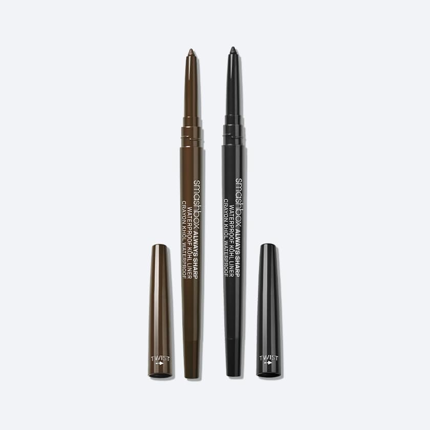 Smashbox Always Sharp Longwear Waterproof Kohl Eyeliner Pencil | Self-Sharpening Cap, Waterproof + High Pigment, Raven and Sumatra