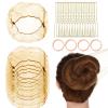 84 Pcs Hair Nets for Buns Blonde Ballet Bun Hair Net for Girls and Women - 40 Elastic Invisible Hairnets with 40 U-Shaped Pins and 4 Hair-Bands for Dance view 1