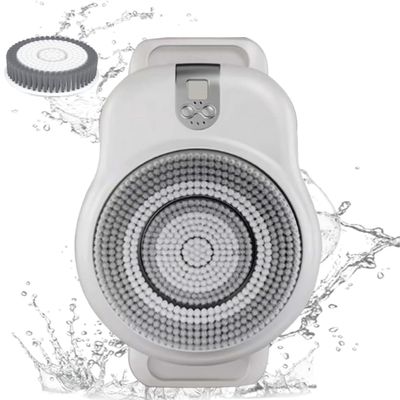 360 Automatic Back Scrubber for Shower, Electric Exfoliating Brush with 18 Cm Brush Head, 360 Automatic Rota-Tion, 3-Speed Adjustment Body Scrubber for Deep Cleansing & Back Massage