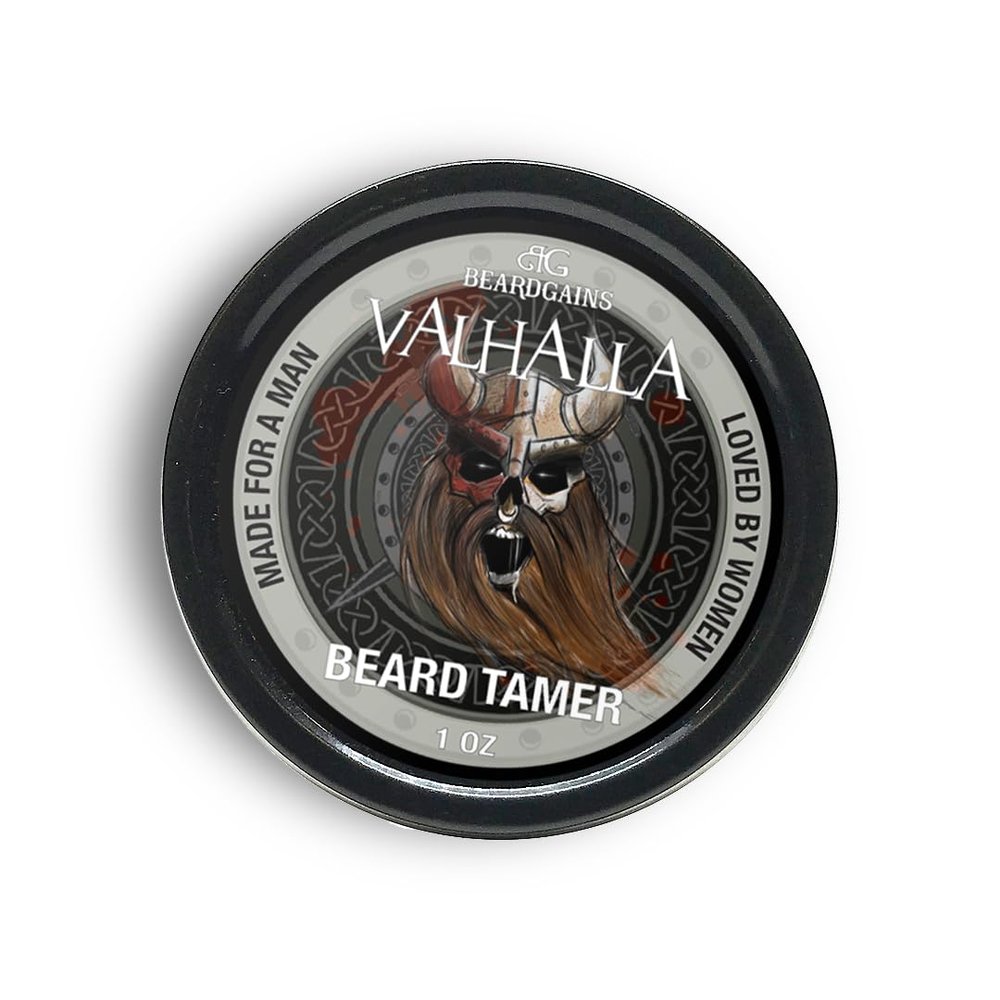 Beard Gains Organic Beard Tamer Tinted Wax: shape, style & groom facial hair with natural hold. Easy wash-out, all-day control. For all beard types (Valhalla White)