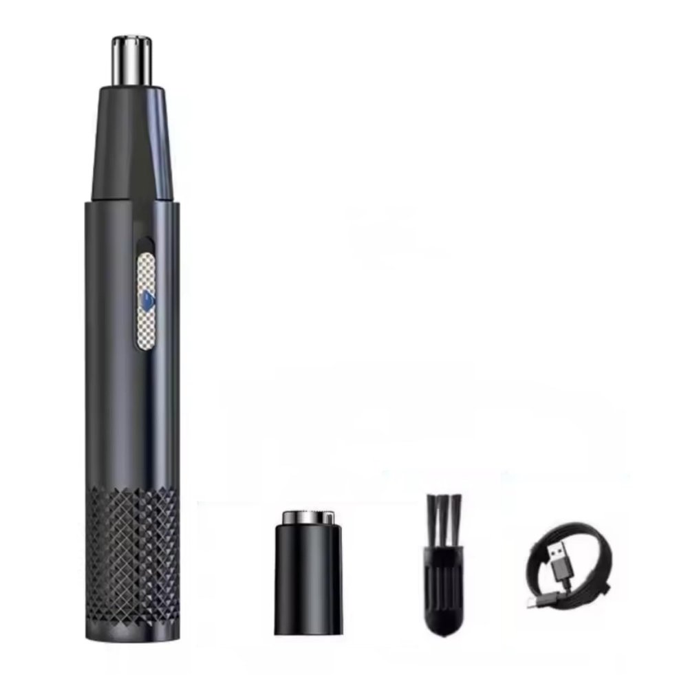 2-in-1 Electric Nose Hair Trimmer & Shaver for Men & Women, Waterproof USB Rechargeable, Precision Grooming for Nose, Ear, Beard, Face, 6000 RPM Motor, Portable, Easy to Clean (Black)