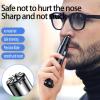 2-in-1 Electric Nose Hair Trimmer & Shaver for Men & Women, Waterproof USB Rechargeable, Precision Grooming for Nose, Ear, Beard, Face, 6000 RPM Motor, Portable, Easy to Clean (Black) view 2