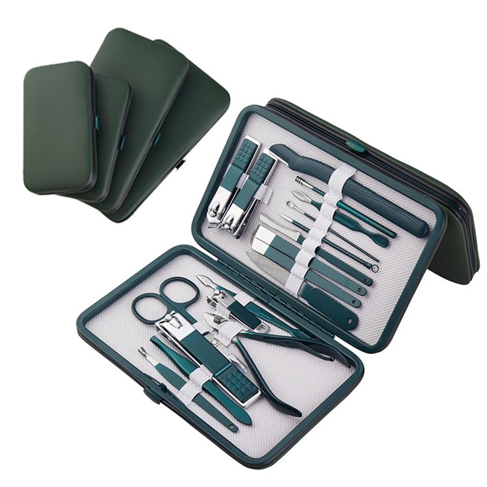 AFPSDLFJDLS Green Nail Clipper Pedicure Full Set of Nail Clippers Box Nail Tools Nail Clippers Set Decoration Nails