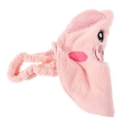 BIUDECO Cute Cartoon Pig Design Fleece Face Mask for Skincare Hot Cold Steamer Towel for Women