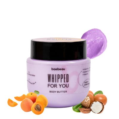 Baebeau Whipped For You Nourishing Body Butter For Dry Skin for Daily Use With Apricot Oil & Shea Butter, 48Hrs Moisturization For All Skin Types - 200gm