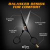 5'' German Beard Mustache Scissor- 2 Mustache Combs for Facial Hair with Beautiful Pouch -Beard Trimming Scissors for Grooming, Cutting, and Styling of Mustache (Black with Folding Comb) view 2