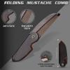 5'' German Beard Mustache Scissor- 2 Mustache Combs for Facial Hair with Beautiful Pouch -Beard Trimming Scissors for Grooming, Cutting, and Styling of Mustache (Black with Folding Comb) view 3
