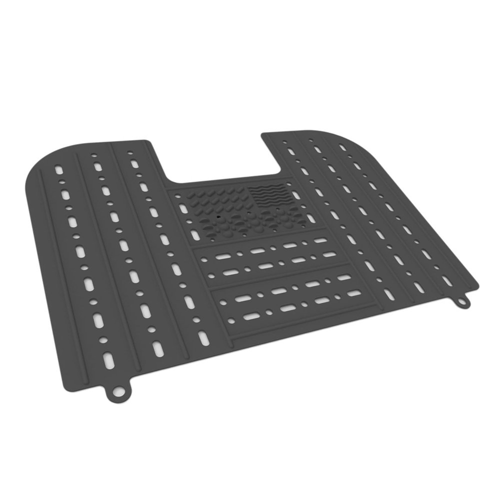 Foldable Silicone Sink Cover and Makeup Brush Cleaning Mat, Space Saving Bathroom Organizer, Topper for Sink, Makeup Tools, Countertop Accessories (Black)
