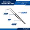 College Cotton Miriam Tweezer Self Locking Pliers Forceps Dental Surgical tools Stainless steel (1 Self-Locking tweezer) view 3