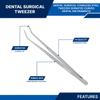 College Cotton Miriam Tweezer Self Locking Pliers Forceps Dental Surgical tools Stainless steel (3 College Tweezer) view 3