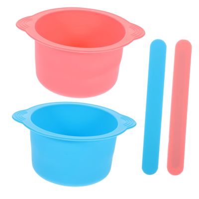 OFFIGAM 2set Silicone Mask Mixing Bowls Set Nonstick Wax Melting Pots with Scrapers Heat-resistant and Easy to Clean for Facial Mask and Diy Beauty Applications