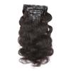 Bella Hair Seamless Clip in Hair Extensions Human Hair Body Wave, 7pcs 165g PU Weft Full Cuticle Aligned Remy Human Hair Extension (Natural Black 22 inch) view 1