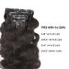 Bella Hair Seamless Clip in Hair Extensions Human Hair Body Wave, 7pcs 165g PU Weft Full Cuticle Aligned Remy Human Hair Extension (Natural Black 22 inch) view 4