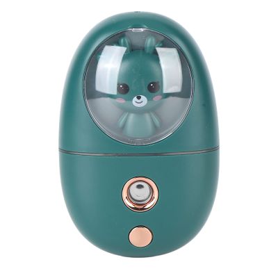 Cute Animal Mist Sprayer USB Rechargeable Mini Eye Face Humidifier for Travelling 35ml (Green)