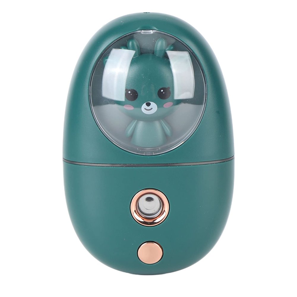 Cute Animal Mist Sprayer USB Rechargeable Mini Eye Face Humidifier for Travelling 35ml (Green)