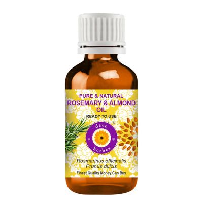 Deve Herbes Rosemary and Almond Oil for Healthy Hair, Scalp and Roots- Pure and Natural 50ml (1.69oz)