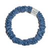 100% Pure Mulberry Silk Super Ultra Thin Scrunchie for Women & Girls  Handmade in USA  22 Momme 6A Grade Silk Hair Tie  Feather-Light & Gentle  Prevents Breakage & Creases  Perfect for Fine Hair & Sleek Styles (Steal Blue) view 1