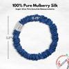 100% Pure Mulberry Silk Super Ultra Thin Scrunchie for Women & Girls  Handmade in USA  22 Momme 6A Grade Silk Hair Tie  Feather-Light & Gentle  Prevents Breakage & Creases  Perfect for Fine Hair & Sleek Styles (Steal Blue) view 2