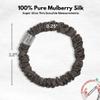 100% Pure Mulberry Silk Super Ultra Thin Scrunchie for Women & Girls  Handmade in USA  22 Momme 6A Grade Silk Hair Tie  Feather-Light & Gentle  Prevents Breakage & Creases  Perfect for Fine Hair & Sleek Styles (Charcoal) view 2