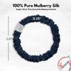 100% Pure Mulberry Silk Super Ultra Thin Scrunchie for Women & Girls  Handmade in USA  22 Momme 6A Grade Silk Hair Tie  Feather-Light & Gentle  Prevents Breakage & Creases  Perfect for Fine Hair & Sleek Styles (Navy Blue) view 2