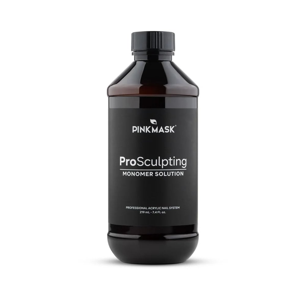 Pink Mask Pro Sculpting Monomer Solution - 219 ml (7.4 Fl. oz) - Flexible Acrylic Nail Sculpting Liquid - Superior Adhesion and Strength