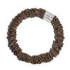 100% Pure Mulberry Silk Super Ultra Thin Scrunchie for Women & Girls  Handmade in USA  22 Momme 6A Grade Silk Hair Tie  Feather-Light & Gentle  Prevents Breakage & Creases  Perfect for Fine Hair & Sleek Styles (Latte) view 1