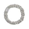 100% Pure Mulberry Silk Super Ultra Thin Scrunchie for Women & Girls  Handmade in USA  22 Momme 6A Grade Silk Hair Tie  Feather-Light & Gentle  Prevents Breakage & Creases  Perfect for Fine Hair & Sleek Styles (Silver) view 1