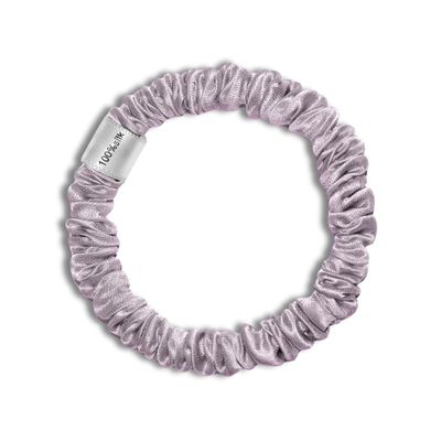 100% Pure Mulberry Silk Super Ultra Thin Scrunchie for Women & Girls  Handmade in USA  22 Momme 6A Grade Silk Hair Tie  Feather-Light & Gentle  Prevents Breakage & Creases  Perfect for Fine Hair & Sleek Styles (Lilac)