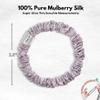 100% Pure Mulberry Silk Super Ultra Thin Scrunchie for Women & Girls  Handmade in USA  22 Momme 6A Grade Silk Hair Tie  Feather-Light & Gentle  Prevents Breakage & Creases  Perfect for Fine Hair & Sleek Styles (Lilac) view 2