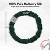 100% Pure Mulberry Silk Super Ultra Thin Scrunchie for Women & Girls  Handmade in USA  22 Momme 6A Grade Silk Hair Tie  Feather-Light & Gentle  Prevents Breakage & Creases  Perfect for Fine Hair & Sleek Styles (Emerald Green) view 2
