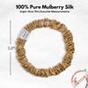 100% Pure Mulberry Silk Super Ultra Thin Scrunchie for Women & Girls  Handmade in USA  22 Momme 6A Grade Silk Hair Tie  Feather-Light & Gentle  Prevents Breakage & Creases  Perfect for Fine Hair & Sleek Styles (Gold) view 2