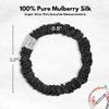 100% Pure Mulberry Silk Super Ultra Thin Scrunchie for Women & Girls  Handmade in USA  22 Momme 6A Grade Silk Hair Tie  Feather-Light & Gentle  Prevents Breakage & Creases  Perfect for Fine Hair & Sleek Styles (Black) view 2