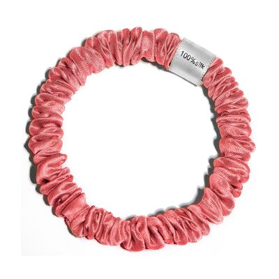 100% Pure Mulberry Silk Super Ultra Thin Scrunchie for Women & Girls  Handmade in USA  22 Momme 6A Grade Silk Hair Tie  Feather-Light & Gentle  Prevents Breakage & Creases  Perfect for Fine Hair & Sleek Styles (Blush)