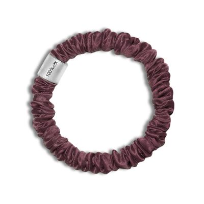 100% Pure Mulberry Silk Super Ultra Thin Scrunchie for Women & Girls  Handmade in USA  22 Momme 6A Grade Hair Tie  Feather-Light & Gentle  Prevents Breakage & Creases (Bordeaux)