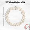 100% Pure Mulberry Silk Super Ultra Thin Scrunchie for Women & Girls  Handmade in USA  22 Momme 6A Grade Silk Hair Tie  Feather-Light & Gentle  Prevents Breakage & Creases  Perfect for Fine Hair & Sleek Styles (Cream) view 2
