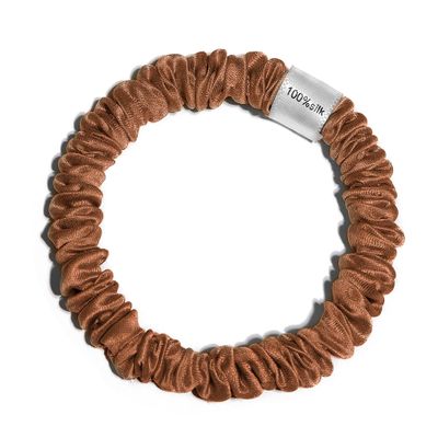 100% Pure Mulberry Silk Super Ultra Thin Scrunchie for Women & Girls  Handmade in USA  22 Momme 6A Grade Silk Hair Tie  Feather-Light & Gentle  Prevents Breakage & Creases  Perfect for Fine Hair & Sleek Styles (Dusk)
