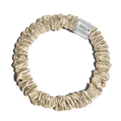 100% Pure Mulberry Silk Super Ultra Thin Scrunchie for Women & Girls  Handmade in USA  22 Momme 6A Grade Silk Hair Tie  Feather-Light & Gentle  Prevents Breakage & Creases  Perfect for Fine Hair & Sleek Styles (Caramel)