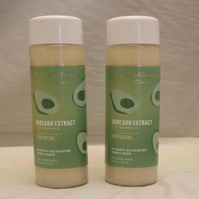 2 The Wellness Collection Avocado Extract Bubble Bath & Body 10 oz