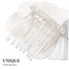 BIUDECO Bridal Petal Hair Comb Wedding Hairstyle Accessory Elegant Headpiece for Brides view 3