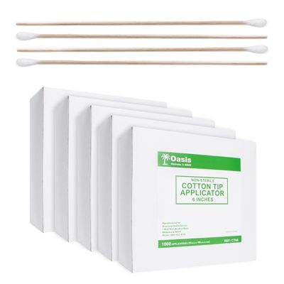 6 Cotton-Tipped Wood Applicators, 10,000 Non-Sterile Swabsticks, 100 Applicators Per Pouch, Ideal for Medication, Cleaning Skin, Medical Applications, Arts & Crafts and More
