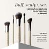 HALEYS Makeup Brush Set 5 pcs: Soft, Streak-free, Perfect Blending, Buff, Blurs and Smooth, Premium Luxury Vegan Bristles, For Liquid, Cream or Powder, Vegan, Cruelty-free, Sustainable Wood view 3