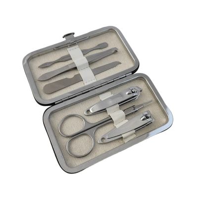 AFPSDLFJDLS PU Box Nail Clippers 6-Piece Set, Business Gift Manicure and Eyebrow Repair Tool Set